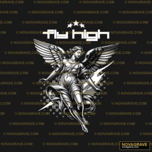 Angel "Fly High" DTF Design SVG PNG DXF Instant Download