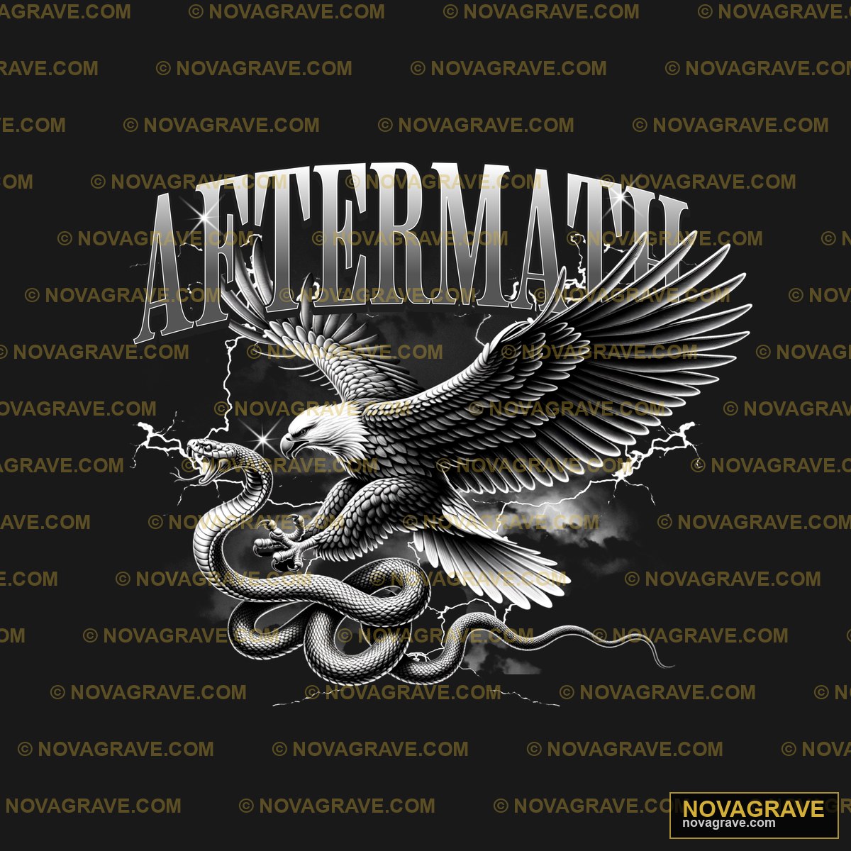 A Black And White Image Of An Eagle With A Sn Animals Wildlife - DTF Transfer Design