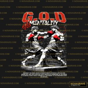 A Black And White Image Of Two Boxers Fightin Other Designs - DTF Transfer Design