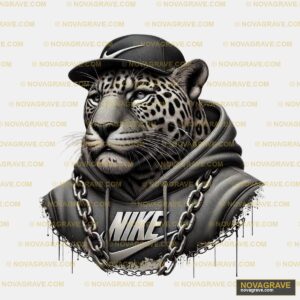 A Black And White Leopard Wearing A Hoodie Animals Wildlife - DTF Ontwerp