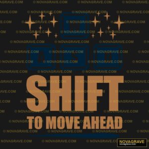 A Black And White Logo With The Words Shift T Typography Slogans - DTF Transfer Design