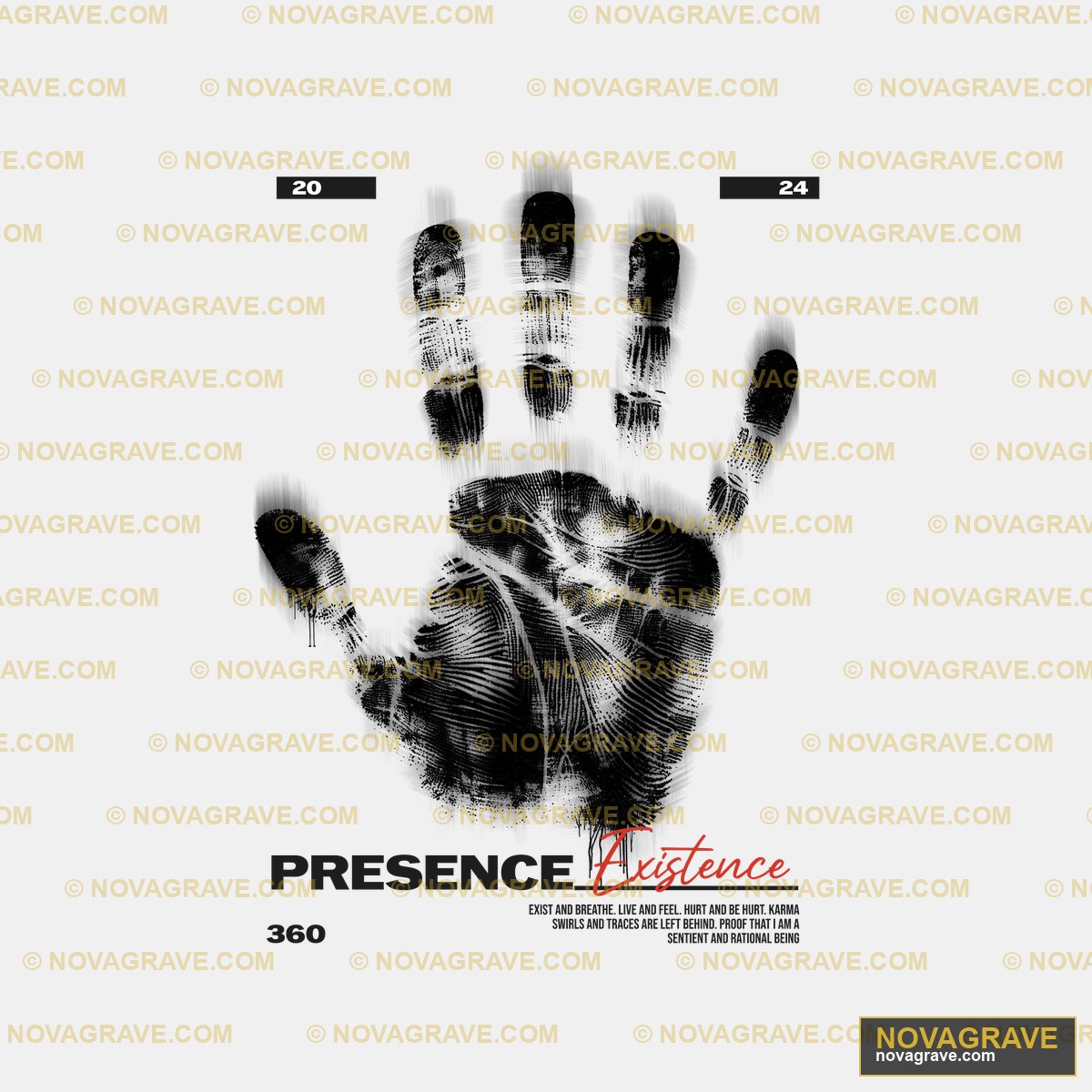 A Black And White Poster With A Hand Print Other Designs - Design DTF