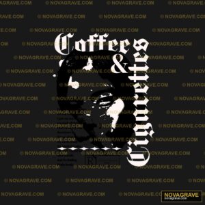 A Black And White Poster With The Words Coffe Music Culture - Design DTF