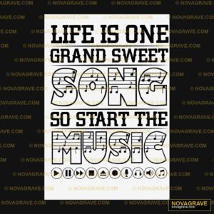 A Black And White Poster With The Words Life Music Culture - DTF Transfer Design