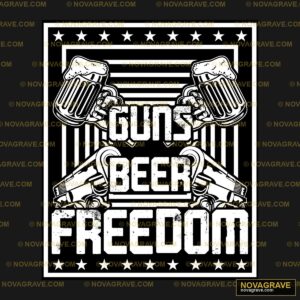 A Black And White Poster With Two Guns And Th Patriotic Military - Design DTF