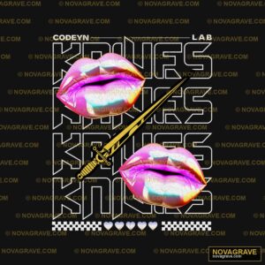 A Black And White Poster With Two Lips Other Designs - DTF Transfer Design