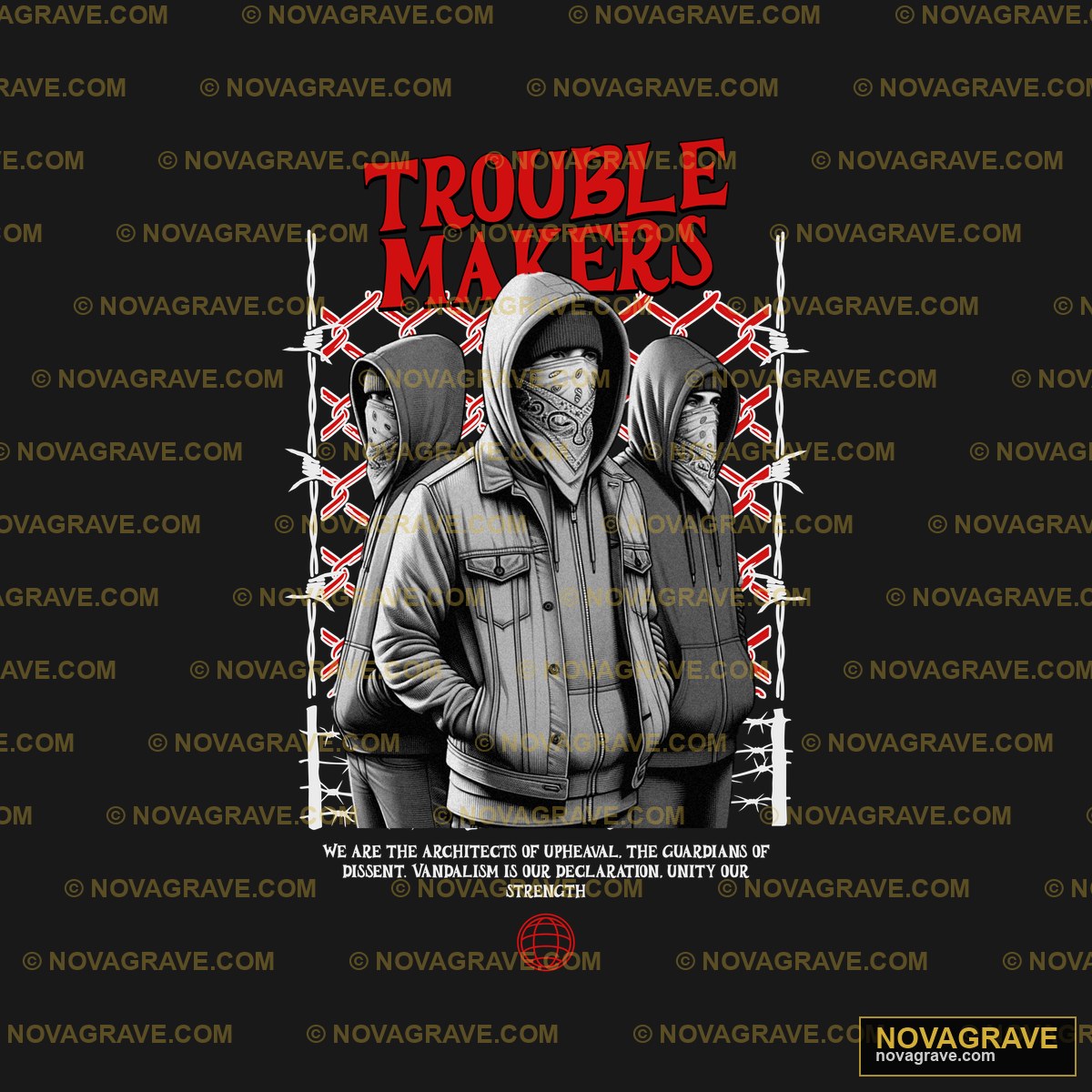 Trouble Makers DTF Design PNG - Urban Streetwear Graphic