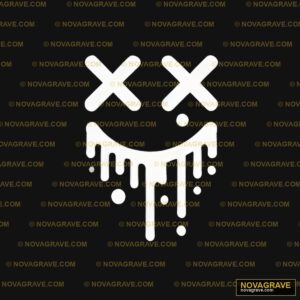 A Black And White Smiley Face With Two Crosse Religious Spiritua - DTF Ontwerp