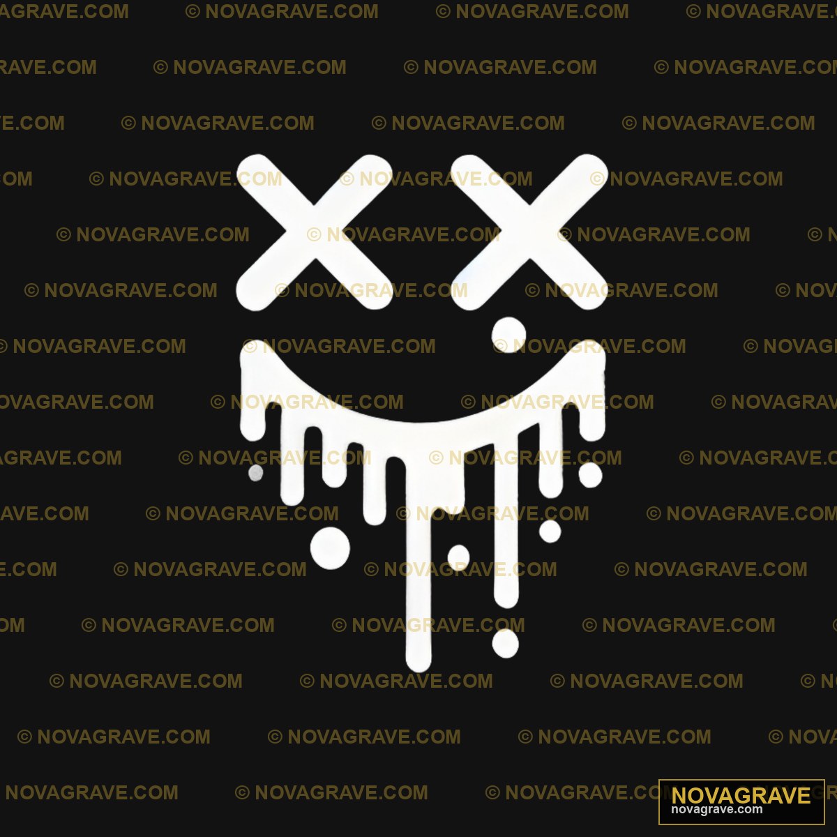 A Black And White Smiley Face With Two Crosse Religious Spiritua - DTF Ontwerp