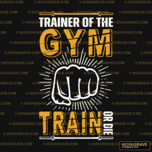 A Black And Yellow Gym Poster With A Fist Sports Fitness - DTF Ontwerp