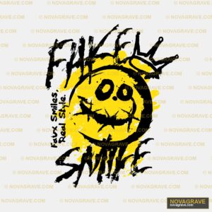 A Black And Yellow Logo With A Smiley Face Other Designs - DTF Ontwerp