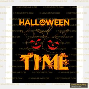 A Black Background With A Halloween Pumpkin A Seasonal Holiday - DTF Ontwerp