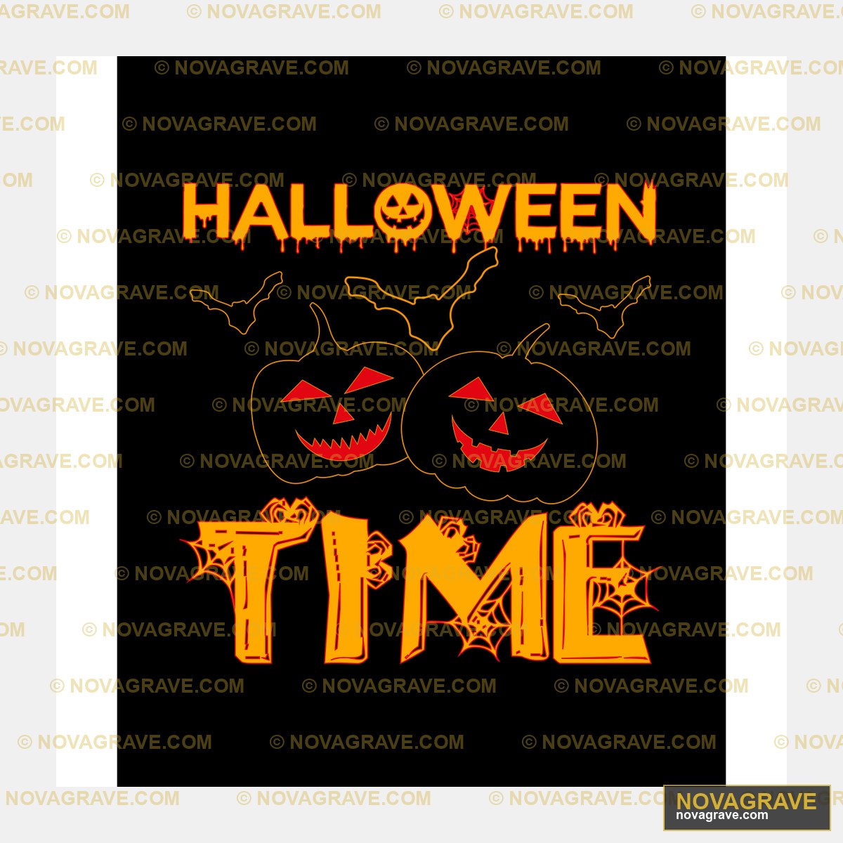 A Black Background With A Halloween Pumpkin A Seasonal Holiday - DTF Transfer Design