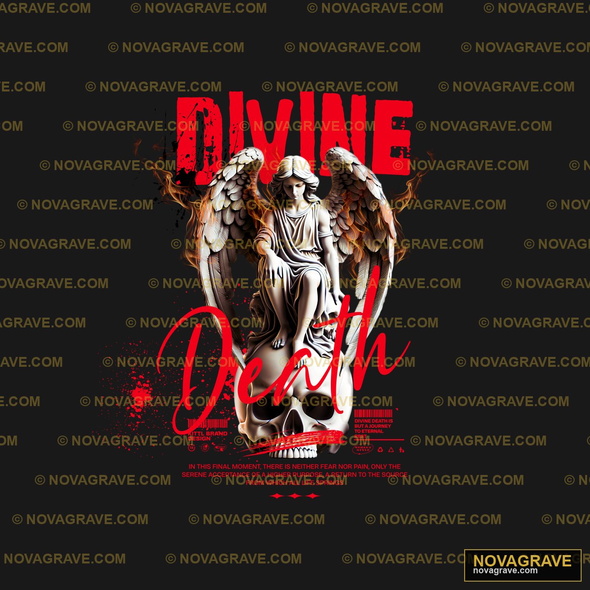 Divine Death Angel Skull DTF Design PNG SVG DXF Download