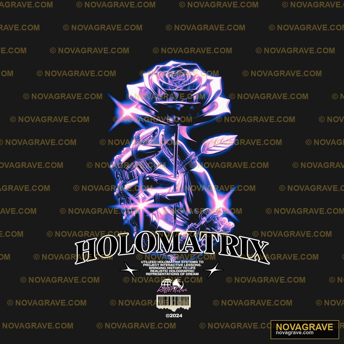 A Black Background With A Rose And A Rose On Other Designs - DTF Transfer Design