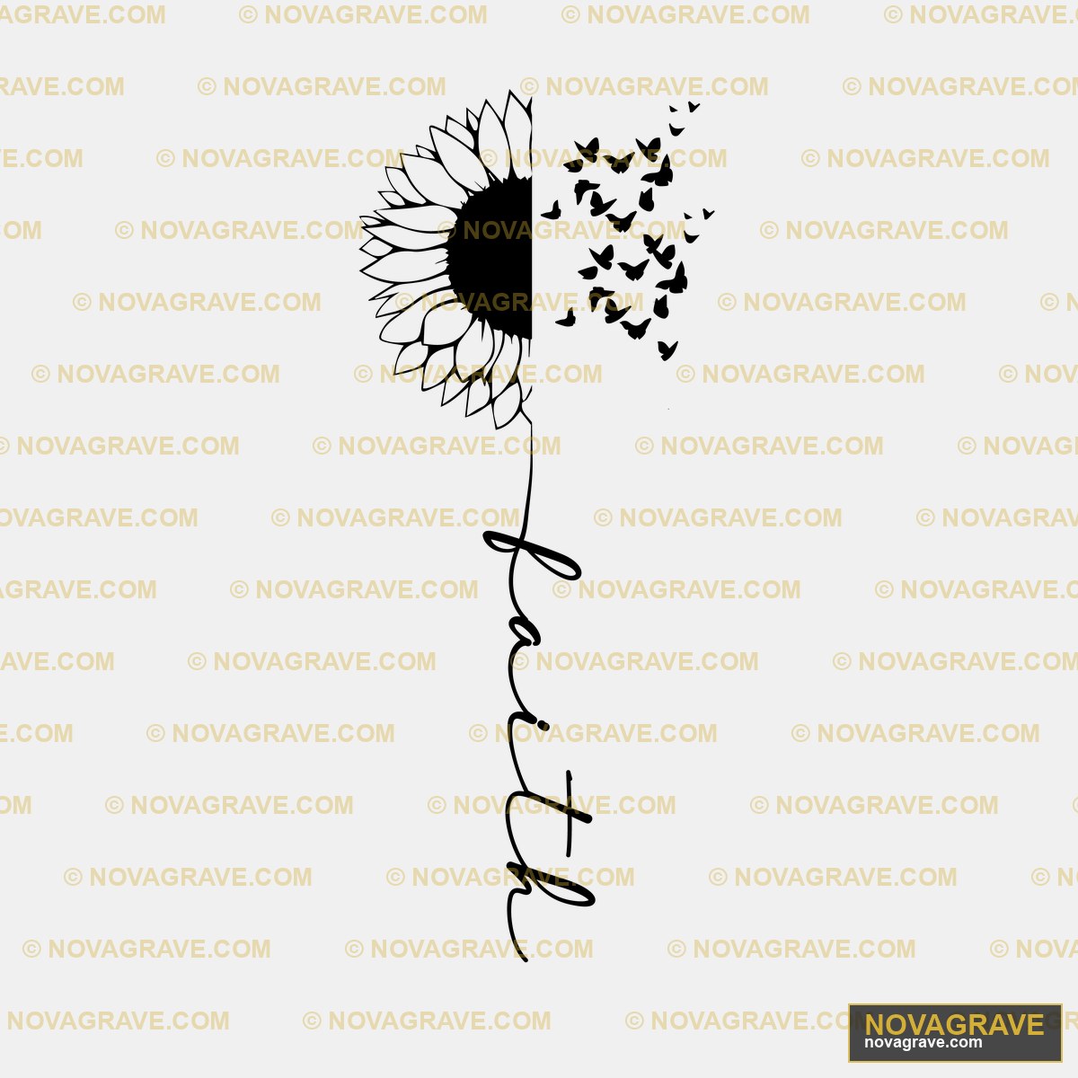 A Black Background With A White And Red Flowe Nature Botanical 38 - Design DTF