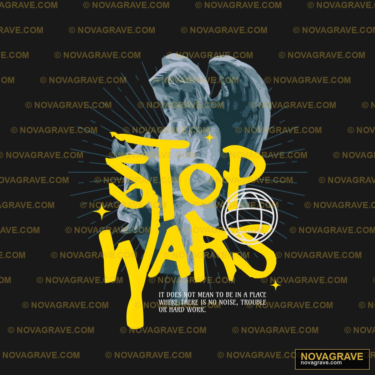 Stop Wars Angel Globe DTF Design PNG SVG DXF