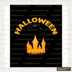 A Black Background With A Yellow Halloween Ca Seasonal Holiday - DTF Transfer Design