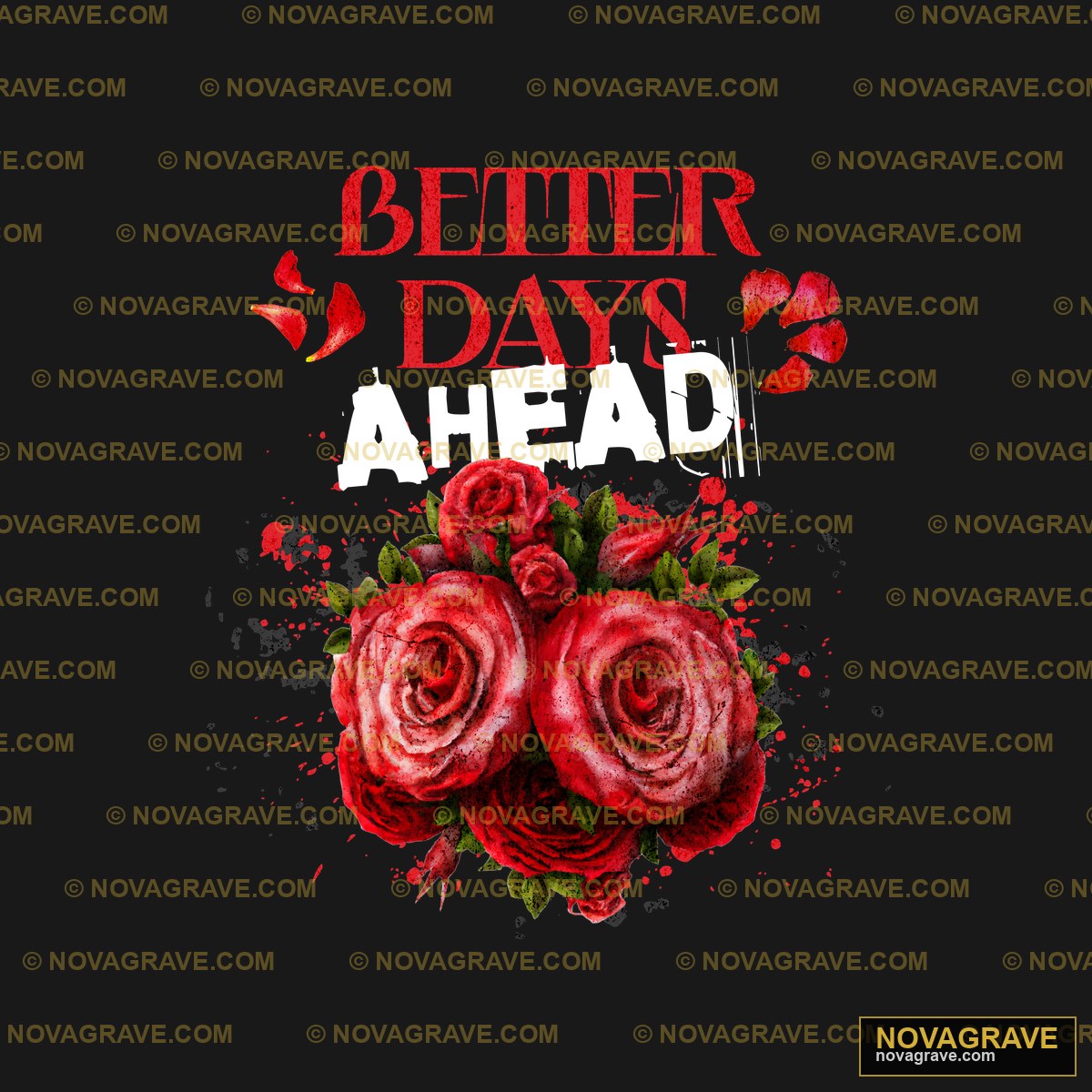A Black Background With Red Roses And The Wor Typography Slogans - DTF Transfer Design
