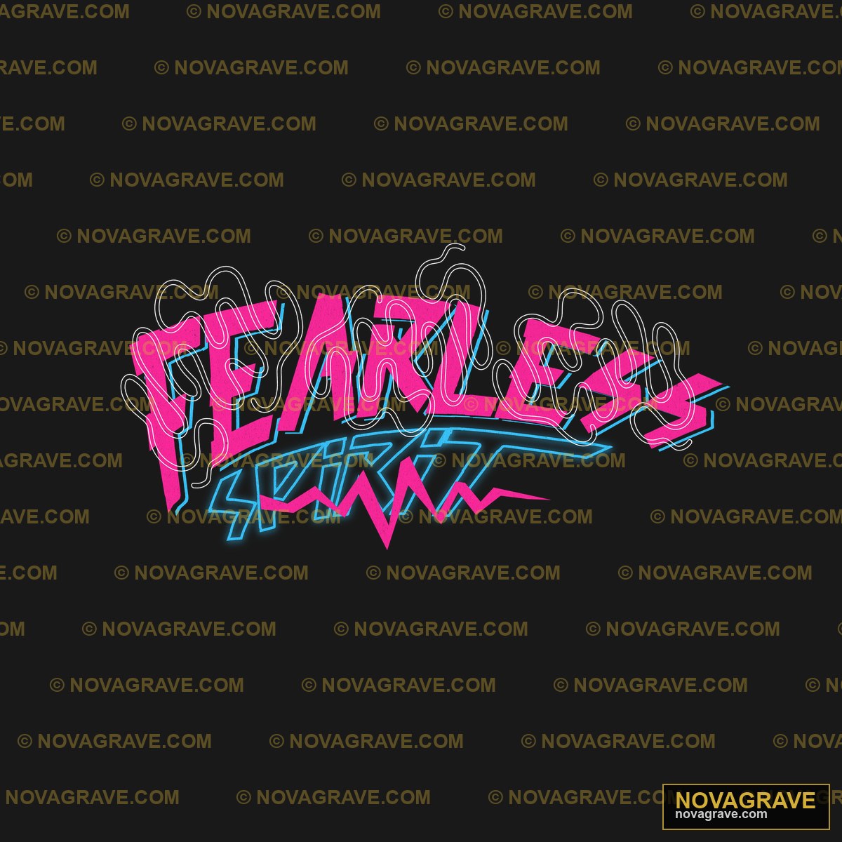 A Black Background With The Word Fearless In Other Designs 2 - DTF Ontwerp