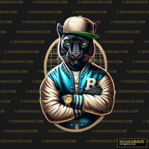 A Black Cat Wearing A Baseball Cap And A Base Animals Wildlife - DTF Ontwerp