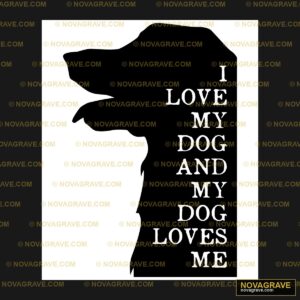 A Black Dog Silhouette With The Words Love My Animals Wildlife - DTF Transfer Design
