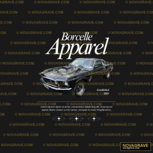 A Black Mustang With The Wordsbre Apri Typography Slogans - DTF Transfer Design
