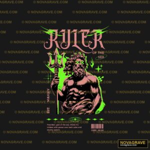 A Black Shirt With A Green And Pink Print On Other Designs - DTF Transfer Design