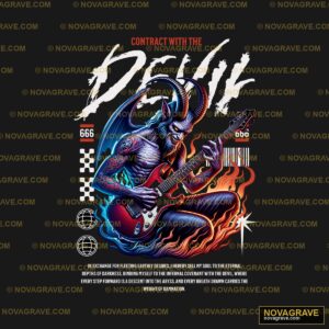 A Black Shirt With A Picture Of A Demon Playi Music Culture - Design DTF