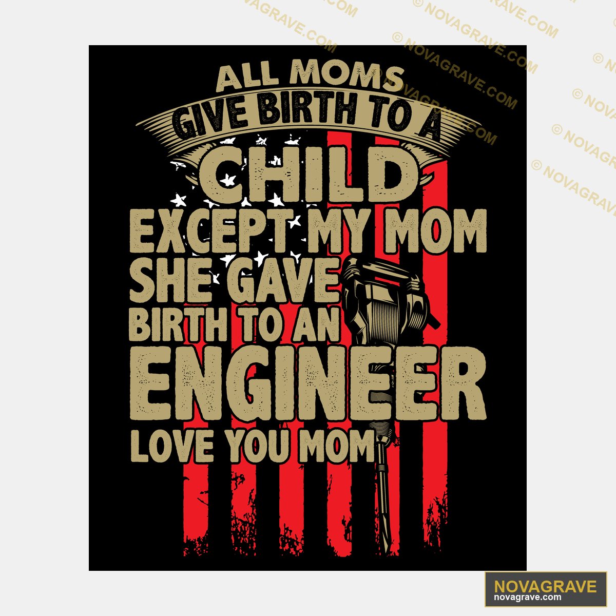 A Black Shirt With A Red And White Design Other Designs - Design DTF