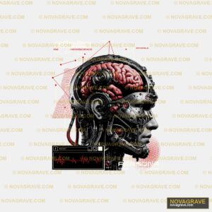 A Black Shirt With A Red Brain And A Red Line Other Designs - DTF Ontwerp