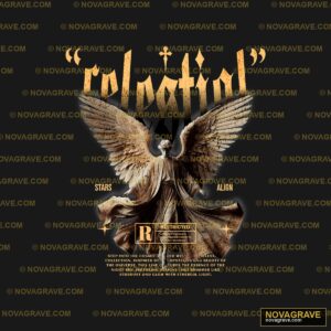 A Black Shirt With An Image Of An Angel Religious Spiritua - DTF Ontwerp