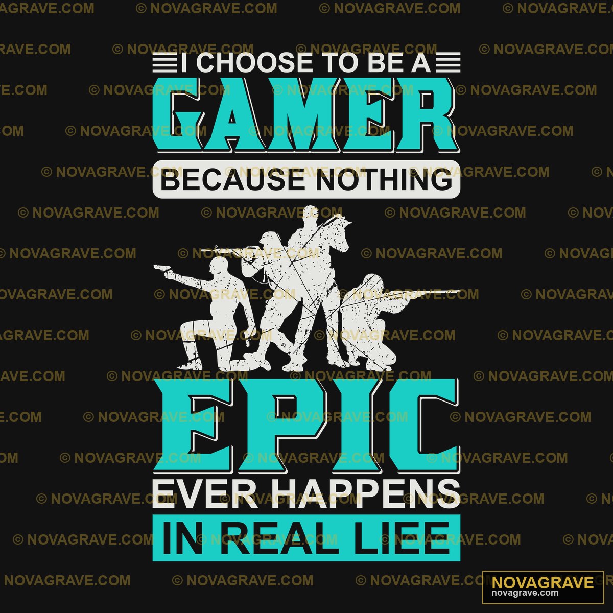 A Black Shirt With The Words I Chose A Gamer Typography Slogans - DTF Transfer Design