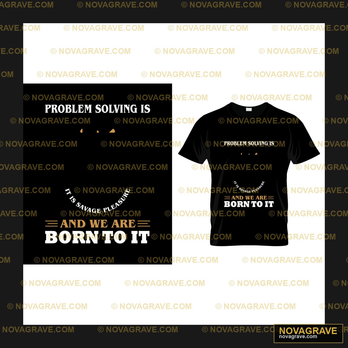 A Black Shirt With The Words Problem Is And W Typography Slogans - DTF Ontwerp