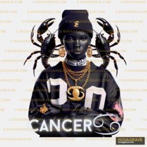 A Black Woman With A Gold Chain And A Black H Streetwear Urban - DTF Ontwerp