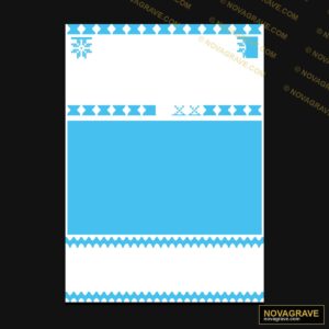 Blue Snowflake & Geometric Pattern DTF Design SVG