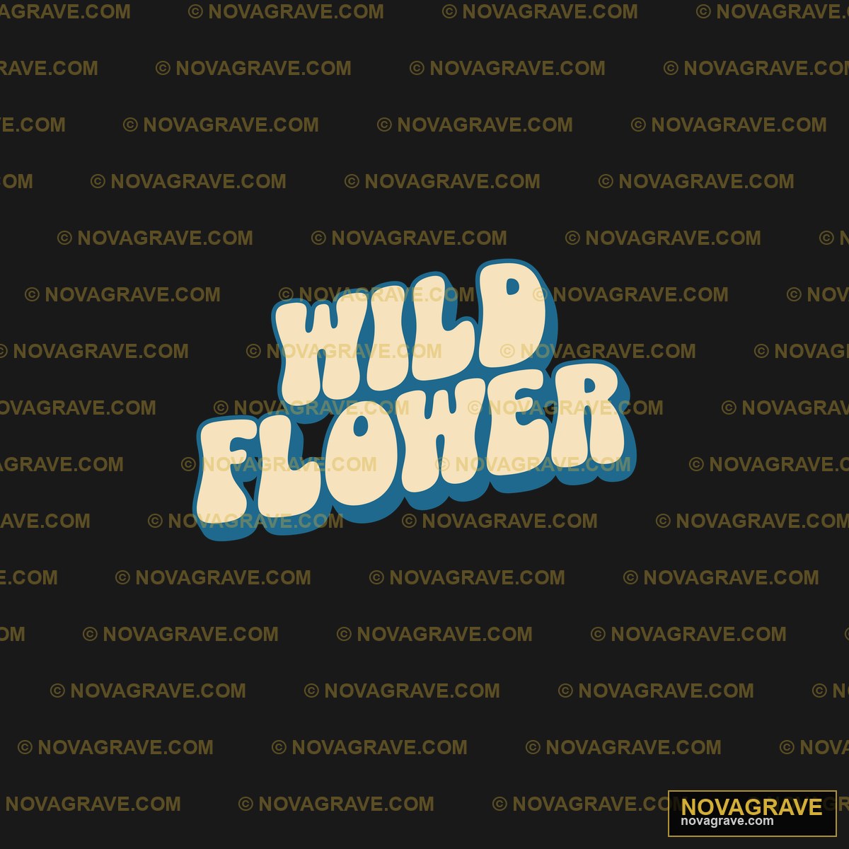 A Blue And White Logo With The Words Wild Flo Nature Botanical - DTF Transfer Design