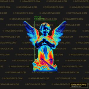 A Blue Angel With A Red And Yellow Halo Religious Spiritua 2 - DTF Transfer Design