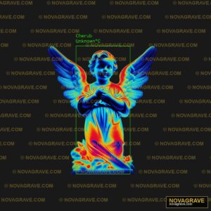 A Blue Angel With A Red And Yellow Halo Religious Spiritua - DTF Transfer Design