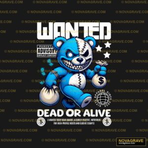 A Blue Bear With A White Face And A Black Bac Animals Wildlife - DTF Transfer Design