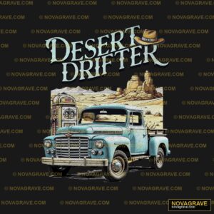 A Blue Truck With A Cowboy Hat On It Animals Wildlife - DTF Transfer Design