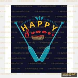 A Boat With The Words Happy Summer On It Typography Slogans - Design DTF