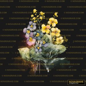A Bouquet Of Flowers Painted In Watercolor On Nature Botanical - Design DTF
