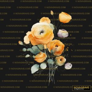 A Bouquet Of Orange And White Flowers Nature Botanical - DTF Transfer Design