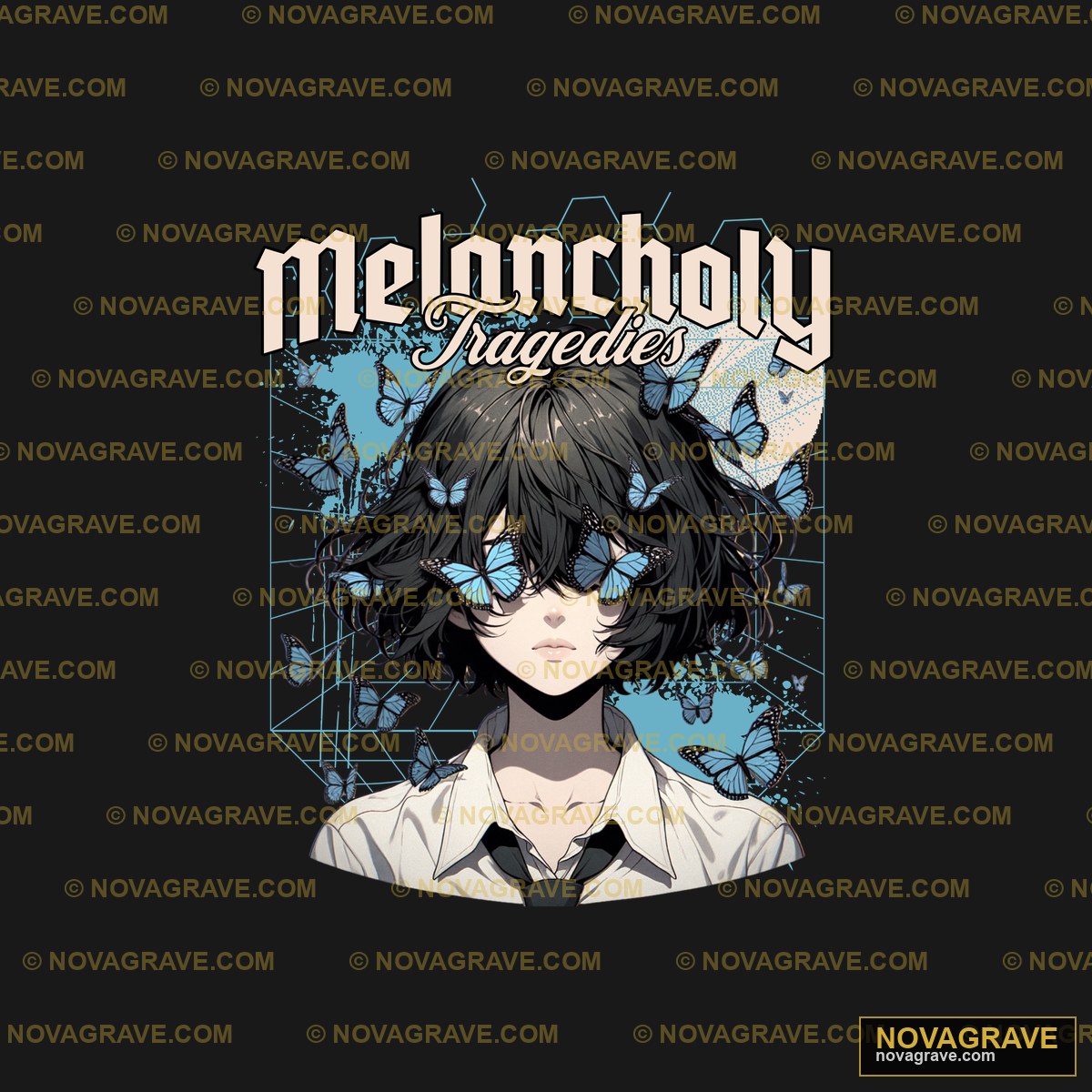 A Boy With Black Hair And Blue Eyes Wearing A Other Designs - DTF Ontwerp
