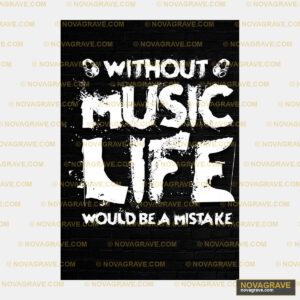 A Brick Wall With The Words Music Life Writte Music Culture DTF Design