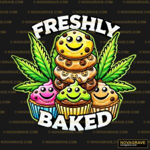 A Bunch Of Cupcakes With The Words Freshy Bak Typography Slogans - DTF Ontwerp