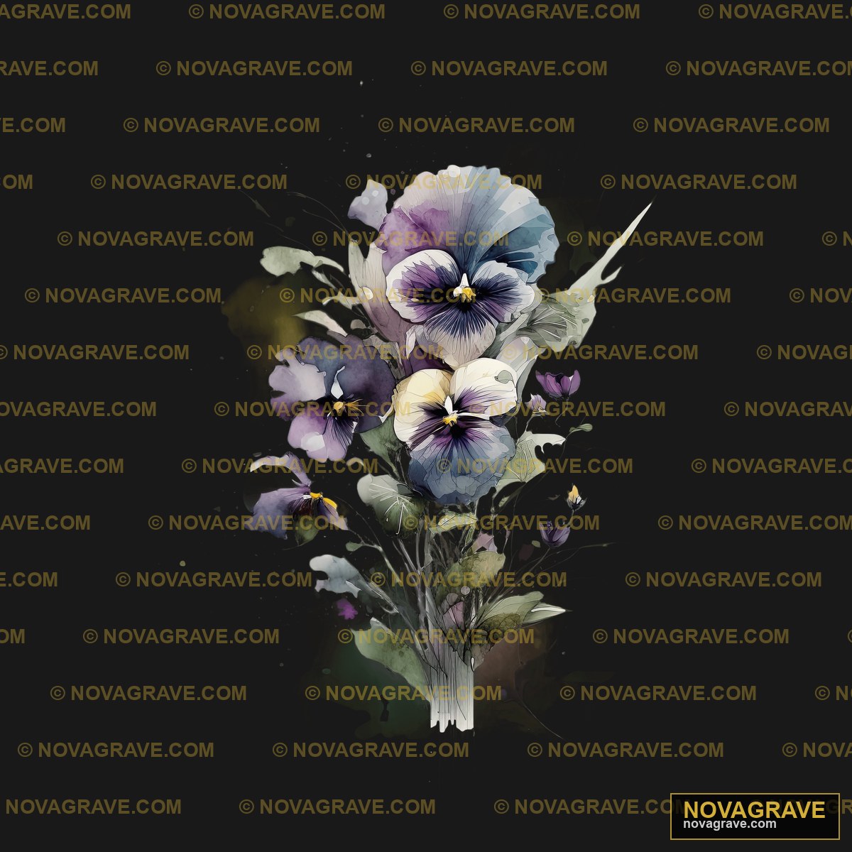 A Bunch Of Flowers On A Black Background Nature Botanical 2 - DTF Transfer Design