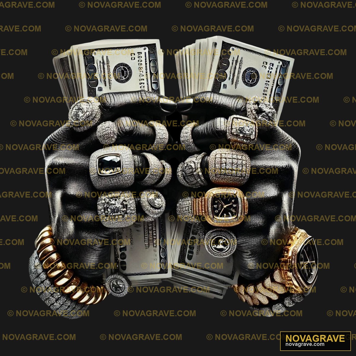 A Bunch Of Money With A Fist In The Middle Other Designs - DTF Ontwerp