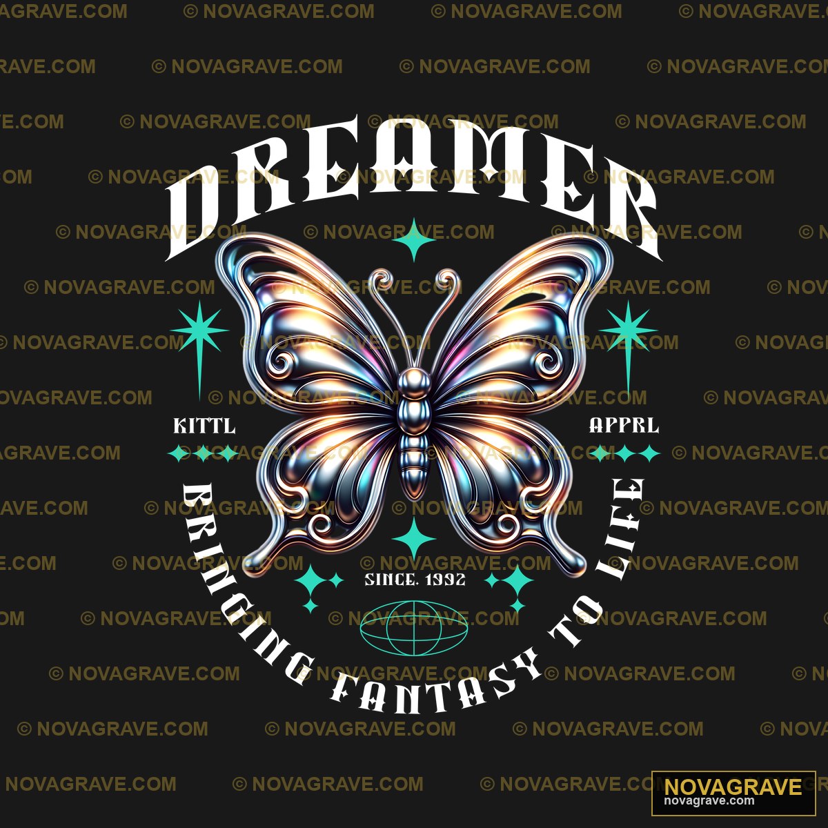 A Butterfly With The Words Dreamer On It Animals Wildlife - Design DTF
